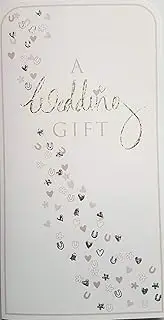 Simon Elvin Wedding Gift Money/Voucher Card & Envelope, White, Modern Style, 18cm x 9cm, Fold Closure, 1 Count, Gift Card Set, Envelope
