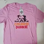 New Bulldog T-shirt Chunkie Dunkie Dunkin Size Large With Tags Pink