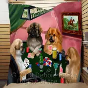 Tibetan Spaniel Dog One-side Animal Printing Durable Bedspread Polyester Quilt