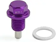 XYWHPGV M12 x 1.5 Purple Aluminum Alloy Magnetic Engine Oil Pan Drain Bolt Screw for Car(48caa 8bb47 e5e51 d725e 8c7ec 103a1