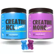 Creatine Gummies Twin Pack - Creatine Monohydrate Grape Burst & HCL Blueberry