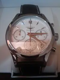 在飛比找Yahoo!奇摩拍賣優惠-LONGINES 經典導柱輪計時機械腕錶L27424762（