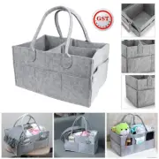 Baby Diaper Caddy Nursery Storage Organizer Felt Nappy Infant Wipes Bag Grey