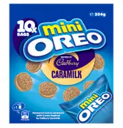 Oreo Caramilk Mini Cookies Biscuits 10 Pack 204g