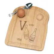 Letter V Is For Vino Breakfast Dippy Egg Cup Board Funny Alphabet