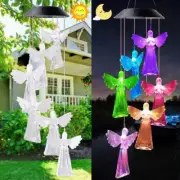 Solar Wind Chimes Lights LED Angel Color Changing Lamp Outdoor Home Garden Decor