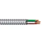 100' 14/3 Solid Copper Metal Clad Cable Type MC Aluminum Armored 600V