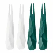 Koziol Kant Hors d'Oeuvres Forks Set of 4 Cotton White Emerald Jungle Green