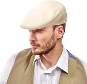 [TUONYIS] Beige Flat Cap for Men Women,Adjustable Newsboy Beret Hat, Brushed Cotton Flat Cap,Men's Flat Caps,Painter's Newsboy Hat,Brushed Cotton Cap for Golfing