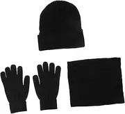 [MOBUTOFU] Keep Warm Scarf Mens Ski Gloves Neck Warmer Gloves Lined Hats Winter Beanie Hat Scarf for Men Man Hat Knit Gloves Warm Gloves Men Scarf Mens Suits Knit Skull Cap Scarves Black