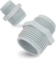 Green Expert Plastic Adapter Kit 1" NPT Male to 3/4" GHT Male for Water Pump and Hose Easy Connection Sump Pump Connector Accessories, 2PCS