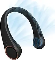 CIVPOWER Neck Fan: Portable Personal Neck Cooling Rechargeable Bladeless Fan - Hands Free 3 Speed 4000 mAh Battery USB Operated Wearable Headphone Design - for Men Women Outdoor Indoor (Black)