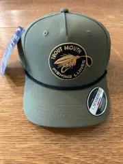 Trout Mouth Fishing Lures Cap America Structured Rope Cap Olive/Black OSFA - NWT