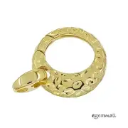 Gold Plated Sterling Silver Hammered Pearl Enhancer Spring Clasp 15mm #97515