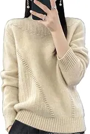 XUGYAO Womens Turtleneck Sweater Fall Winter Slim Pullover Jumper Knit Sweater Long Sleeve Knitwear