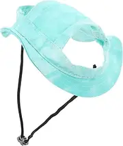 Sun Protection Pet Hat with Adjustable Strap and Ear Holes Stylish Cooling Bucket Cap for Small to Medium Dogs and Cats Excellent UV Shield for Outdoor Activities