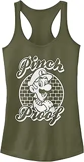 [Fifth Sun] Women's Nintendo Pinch Proof Luigi Junior's Racerback Tank Top