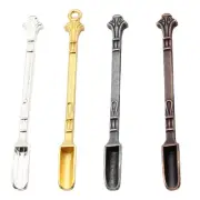 4 Pcs Mini Crown Spoon Keychain Teaspoon Pendant for Salts Sand Glitter