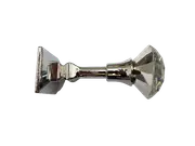 Pair 2 pieces Holdbacks for Curtain Tiebacks - Silver stem with glass diamond top 9cm