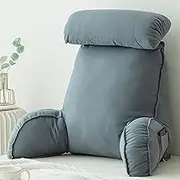 Sofa Slipcovers Thicken Larger Back Rest Support Pillow with Neck Pillow Lumbar Support Cushion for Bed and Sofa Removable Cover Ideal for Reading Gaming and Sitting 75×40×58cm