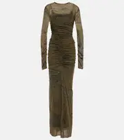 [Blumarine] Blumarine Printed ruched jersey maxi dress AU 4 green
