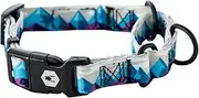 Wolfgang Heavy Duty Martingale Dog Collar with Quick Release Nylon Buckle for Walking & Training, RockyPeaks Print, Large