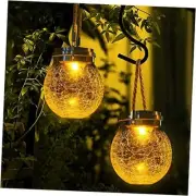 Solar Lanterns Outdoor Waterproof, 4 Pack Hanging Solar Lights Outdoor, LED