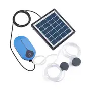 Solar Air Pump Kit Pond Aerator Hydroponic Bubble Oxygenator 1.5W Battery Hoses Stones 3 Modes Water Garden Fish Tank