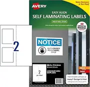 Avery A4 Rectangle Self Laminating Labels - Waterproof Stickers - White, 114.3 x 88.9 mm, 10 Labels / 5 Sheets (959186/00751)