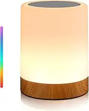 INFLELOS Night Light Touch Lamp, LED Table Lamp Bedside Lamp RGB Table Lamp Bedroom Lamp with Touch Sensor, Portable Desk Lamp Built-in Battery Rechargeable Dimmable, 3 Intensity White Warm Light.