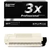 3x Eurotone per Cartridge Black for OKI C-5650-DN C-5750-DN C-5750-N