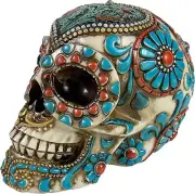 Urbalabs Day of The Dead DOD Gothic Floral Rose Flower Sugar Skull Decor Statue