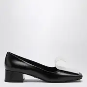 [Prada] Black and white leather décolleté 41 IT Black