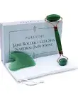 Jade Roller for Face and Gua Sha Scraping Tool Kit with Carry Pouch