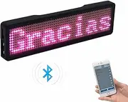 ​Bluetooth LED Digital Badge - Rechargeable Scrolling Name Tag with App Control, 16H Battery, Magnet/Pin Fixation for Events, Hotels & Business Promotions​ Pink,General