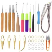 49Pcs Dreadlocks Crochet Hook Tools Kit Hair Braid Dreadlocks Needle Interloc...