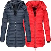 [DGHM-JLMY] 2 Pack Women's Warm Mid Long Down Jacket Quilted Lightweight Puffer Jacket Packable Hooded Slim Fit Puffer Coat