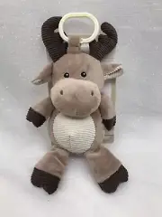 Kelly Baby Plush 10" Moose Reindeer Clip On Pram Stroller Toy With Rattle NEW
