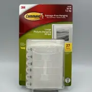 3M Command Large Picture Hanging Strips, 16 lb. Capacity, 27 Pair (54 Strips)