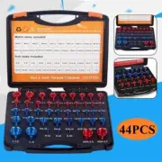 44Pcs Inch & Metric Set Nuts & Bolts Thread Checker Identifier Thread Gauges Box