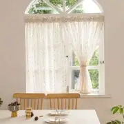 Short Curtain Tassel Lace Sheer Curtain for Study Room Kitchen Living Room