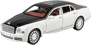 Scale Finished Model Car 1/24 for Bentley Mulsanne GT Alloy Model Car Collection Diecast Metal Vehicle Simulation Miniature Replica Car(White)