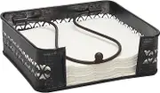Stonebriar Industrial Black Graphite Metal Table Top Napkin Holder, Decorative Napkin Tray for Dining Table and Kitchen, Unique Tissue Dispenser for Bathroom, Horizontal Display
