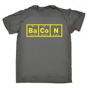 BACON PERIODIC ELEMENT T-SHIRT humour geek joke funny birthday gift 123t present