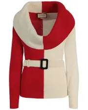 Gucci Chunky Wool Belted Sweater