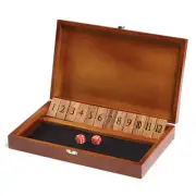 Shut The Box Dice Game with 12 Numbers and Lid, Wooden Classic Board Game wit...