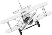 HOMOBABE Retro Airplane Model Decor Vintage Metal Plane Ornament Iron Aircraft Model Industrial Style Home Decor for Aviation Collectors
