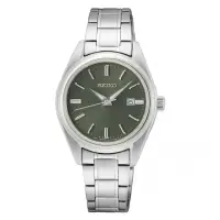在飛比找momo購物網優惠-【SEIKO 精工】CS 女士不鏽鋼素色鋼帶錶-綠色29.8