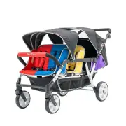Familidoo H6E 6 Seat Baby Stroller- Double Canopy - Daycare Strollers with 5 Poi