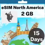 eSIM North America - 2 GB - 15 Days - Travel eSIM | QR code activation